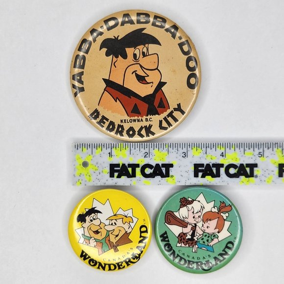 The Flintstones Vintage Button Pin Lot - Picture 2 of 3